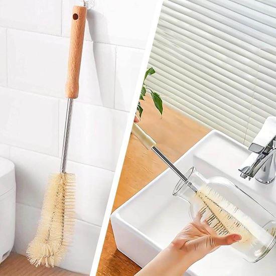 Obrázok z Čistiaca kefa na fľaše s drevenou rukoväťou