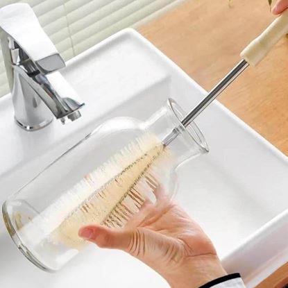 Obrázok Čistiaca kefa na fľaše s drevenou rukoväťou