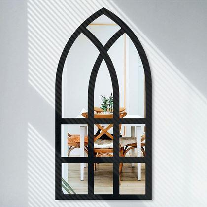 Obrázok z Nástenné nalepovacie zrkadlo v tvare okna 44x22 cm