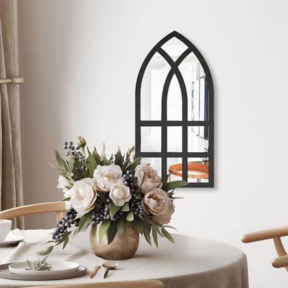 Obrázok z Nástenné nalepovacie zrkadlo v tvare okna 44x22 cm