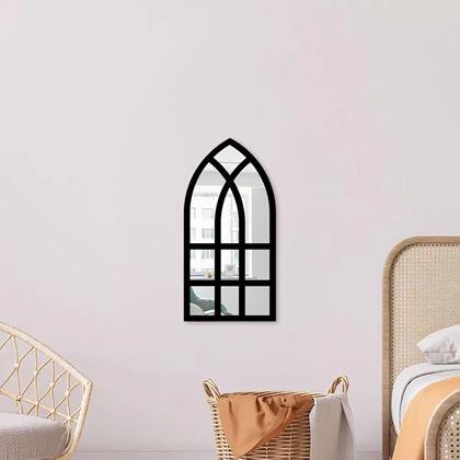 Obrázok z Nástenné nalepovacie zrkadlo v tvare okna 44x22 cm