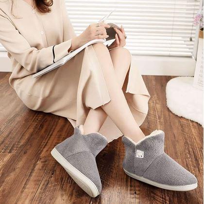 Obrázok z Vysoké zateplené papuče s kožušinou - 37-39