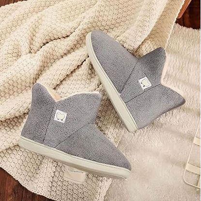 Obrázok Vysoké zateplené papuče s kožušinou