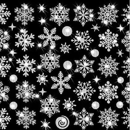 Obrázok z Nálepky na okno - snehové vločky 52 ks - strieborné