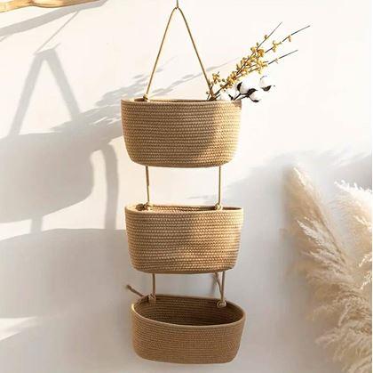 Obrázok z Závesný organizér 3 vrecká - hnedý