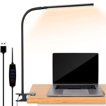 Obrázok z Flexibilná stmievateľná stolná LED lampa s klipom