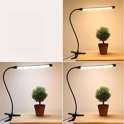 Obrázok z Flexibilná stmievateľná stolná LED lampa s klipom