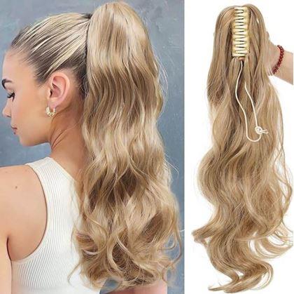 Obrázok z Príčesok do vlasov vlnitý cop 60 cm -  plavý