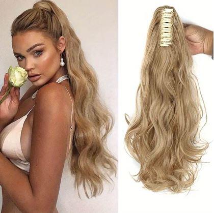 Obrázok z Príčesok do vlasov vlnitý cop 60 cm -  plavý