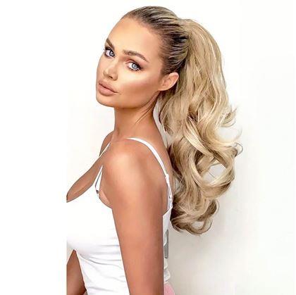 Obrázok z Príčesok do vlasov vlnitý cop 60 cm -  plavý