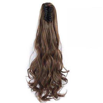 Obrázok z Príčesok do vlasov vlnitý cop 60 cm -  hnedý