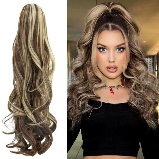 Obrázok z Príčesok do vlasov vlnitý cop 60 cm -  svetlo hnedý