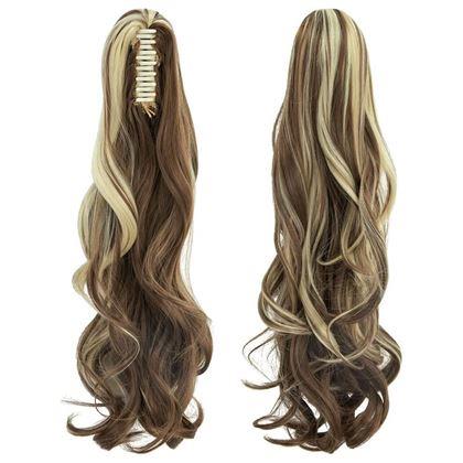 Obrázok z Príčesok do vlasov vlnitý cop 60 cm -  svetlo hnedý