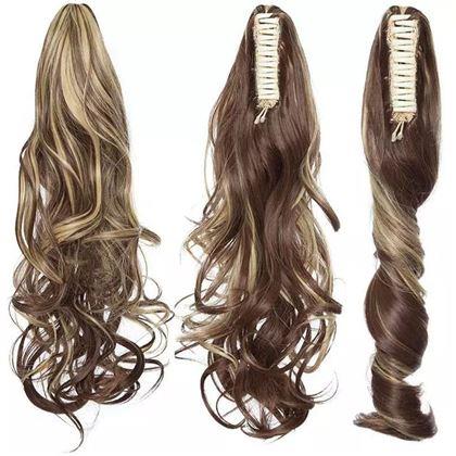 Obrázok z Príčesok do vlasov vlnitý cop 60 cm -  svetlo hnedý