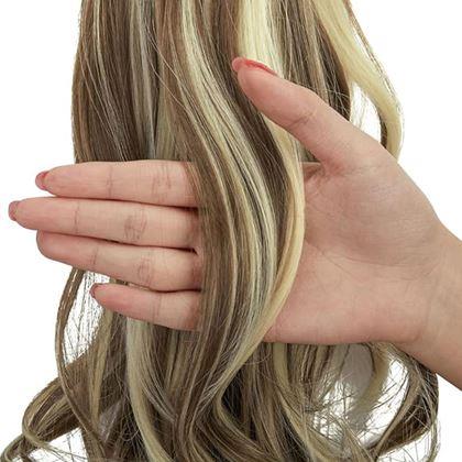 Obrázok z Príčesok do vlasov vlnitý cop 60 cm -  svetlo hnedý