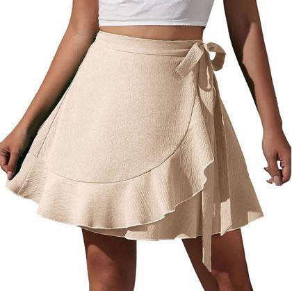 Obrázok z Krátka zavinovacia sukňa  -  krémová