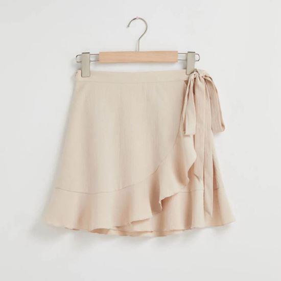 Obrázok z Krátka zavinovacia sukňa  -  krémová