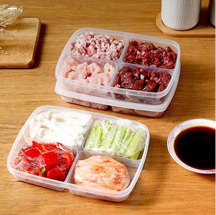 Obrázok z Delená dóza na potraviny so 4 priehradkami + viečko