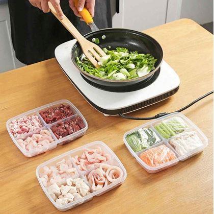 Obrázok z Delená dóza na potraviny so 4 priehradkami + viečko