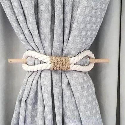 Obrázok z Dekoratívna spona na záves lano - biele