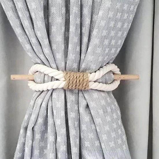 Obrázok z Dekoratívna spona na záves lano - biele