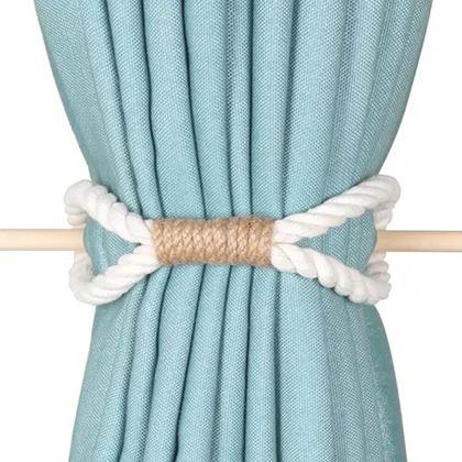 Obrázok z Dekoratívna spona na záves lano - biele