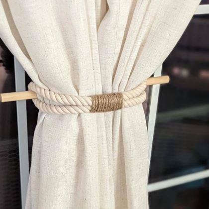 Obrázok z Dekoratívna spona na záves lano - biele