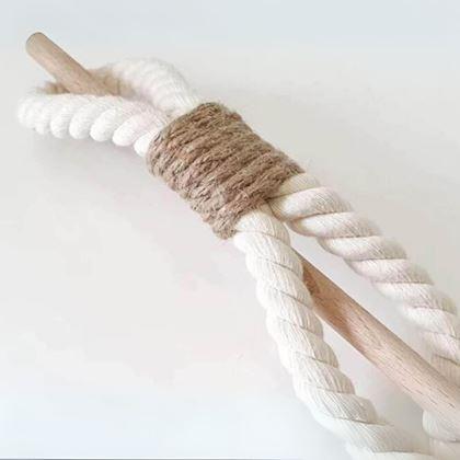 Obrázok z Dekoratívna spona na záves lano - biele