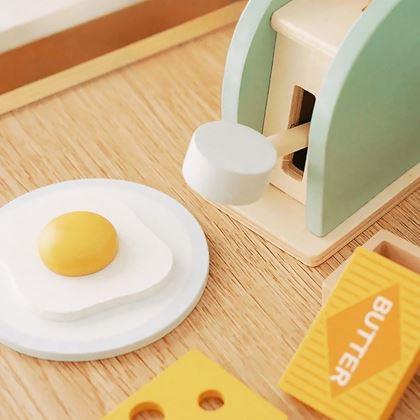 Obrázok z Drevený raňajkový set na hranie 9 ks