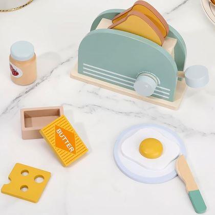 Obrázok z Drevený raňajkový set na hranie 9 ks