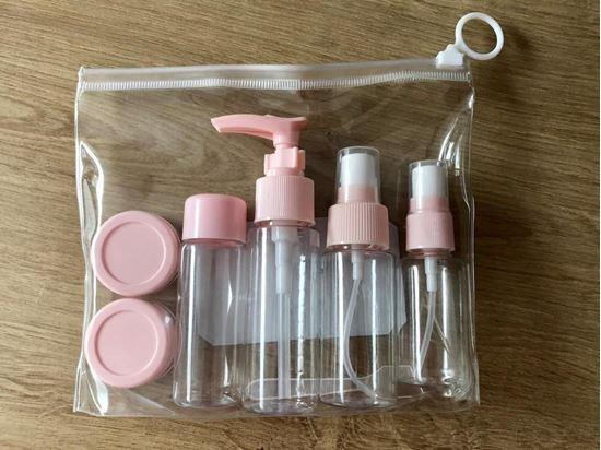 Obrázok z Sada cestovných fľaštičiek na kozmetiku v taštičke do lietadla 50 ml