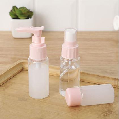 Obrázok z Sada cestovných fľaštičiek na kozmetiku v taštičke do lietadla 50 ml