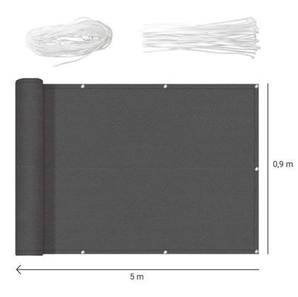 Obrázok z Balkónová clona na súkromie 500x90 cm -  šedá