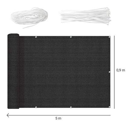 Obrázok z Balkónová clona na súkromie 500x90 cm -  čierna