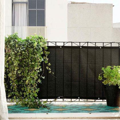 Obrázok z Balkónová clona na súkromie 500x90 cm -  čierna