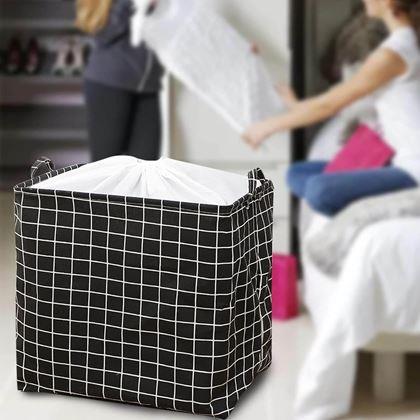 Obrázok z Úložný kôš na textil so sťahovacou šnúrkou  -  kocky