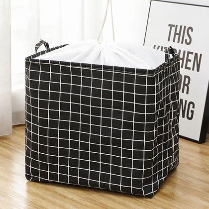 Obrázok z Úložný kôš na textil so sťahovacou šnúrkou  -  kocky