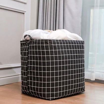 Obrázok z Úložný kôš na textil so sťahovacou šnúrkou  -  kocky