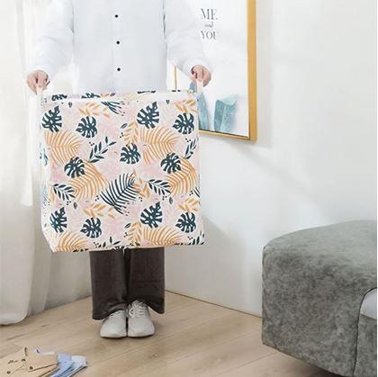 Obrázok z Úložný kôš na textil so sťahovacou šnúrkou  -  listy