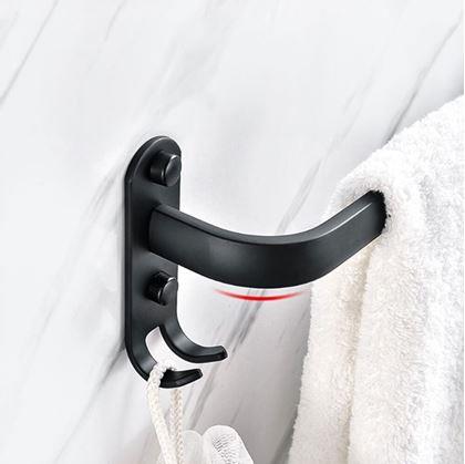 Obrázok z Kovový nalepovací vešiak na uterák, s háčikmi