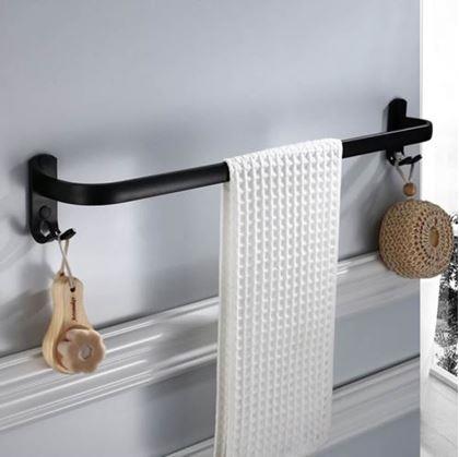 Obrázok z Kovový nalepovací vešiak na uterák, s háčikmi