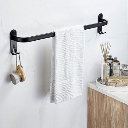 Obrázok z Kovový nalepovací vešiak na uterák, s háčikmi