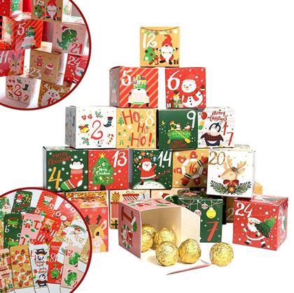 Obrázok z Adventný kalendár - plniteľné krabičky 24 ks