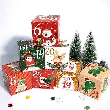 Obrázok z Adventný kalendár - plniteľné krabičky 24 ks