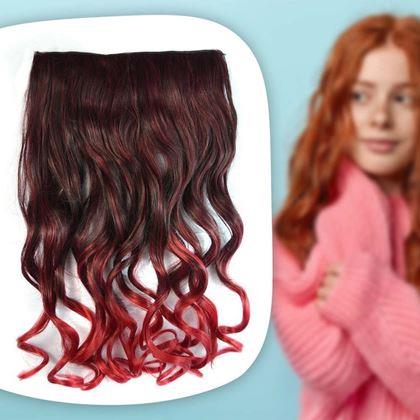 Obrázok z Clip in pás pre farebné podfarbenie vlasov - hnedo-červený