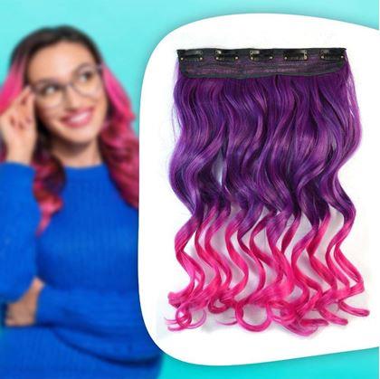 Obrázok z Clip in pás pre farebné podfarbenie vlasov - ružový