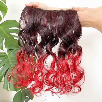 Obrázok z Clip in pás pre farebné podfarbenie vlasov - hnedo-červený