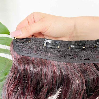 Obrázok z Clip in pás pre farebné podfarbenie vlasov - hnedo-červený