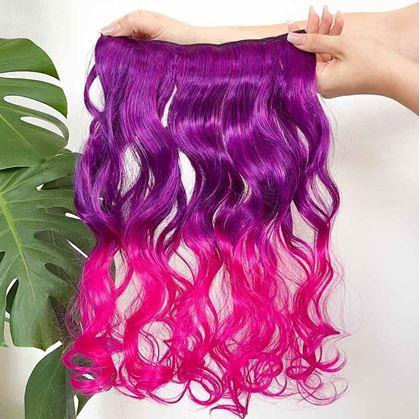Obrázok z Clip in pás pre farebné podfarbenie vlasov - ružový