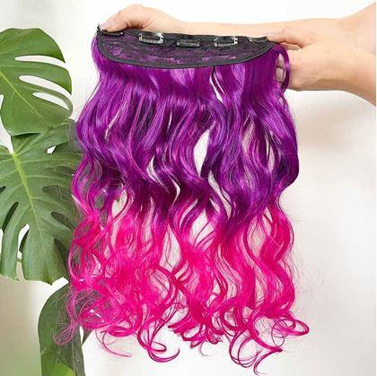 Obrázok z Clip in pás pre farebné podfarbenie vlasov - ružový
